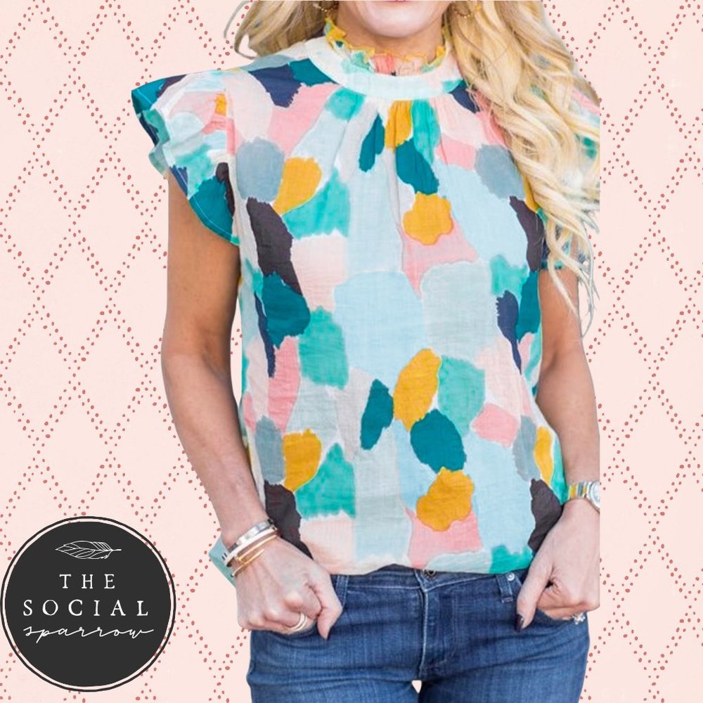 Abstract Print Blouse